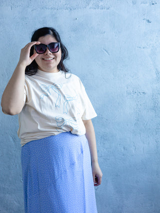Blue Bow Oversized T-shirt