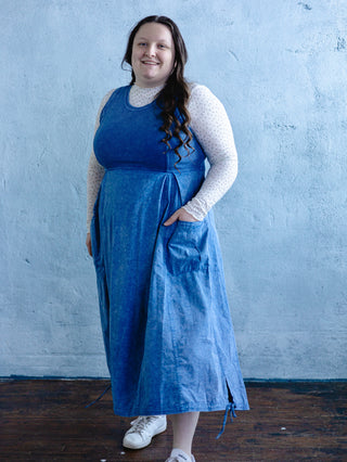 Blue Everyday Mineral Wash Jumper Dress