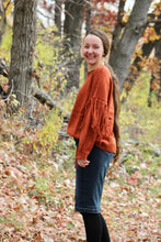 Load image into Gallery viewer, Burnt Orange Fringe Crew Neck Sweater
