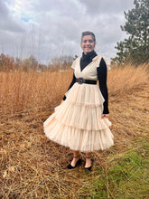 Load image into Gallery viewer, Buttercream Champaign Tulle Holiday Jumper Dress
