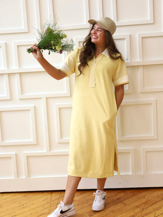 french terry shirt dress French Terry Seam Accent Shift Dress Sky Blue / Medium