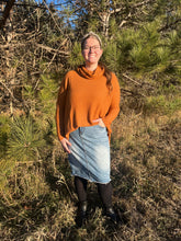 Load image into Gallery viewer, Burnt Orange Waffle Knit Turtleneck Sweater
