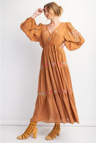 Orange Embroidered Maxi Dress Wild & Free Boutiques Orange Embroidered Maxi Dress Wild & Free Boutiques