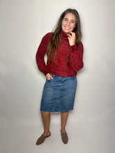 Load image into Gallery viewer, Cranberry Chenille Turtleneck Sweater
