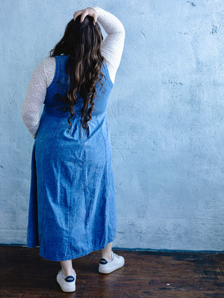 Blue Everyday Mineral Wash Jumper Dress