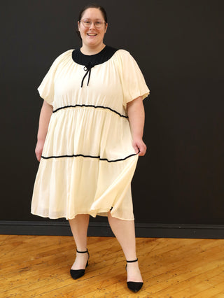 Ivory and Black Bow Dress