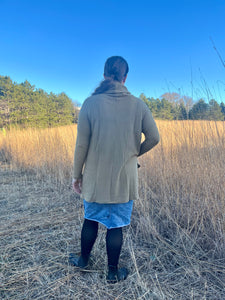 Light Green Waffle Knit Turtleneck Sweater
