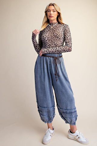 Black Leopard Mesh Layering Top
