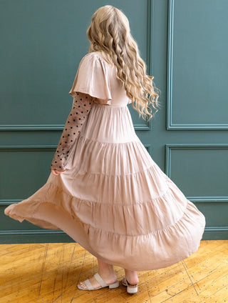 Tan Tiered Maxi Dress