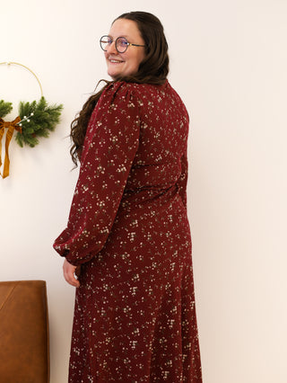 Cranberry Punch Floral Satin Dress