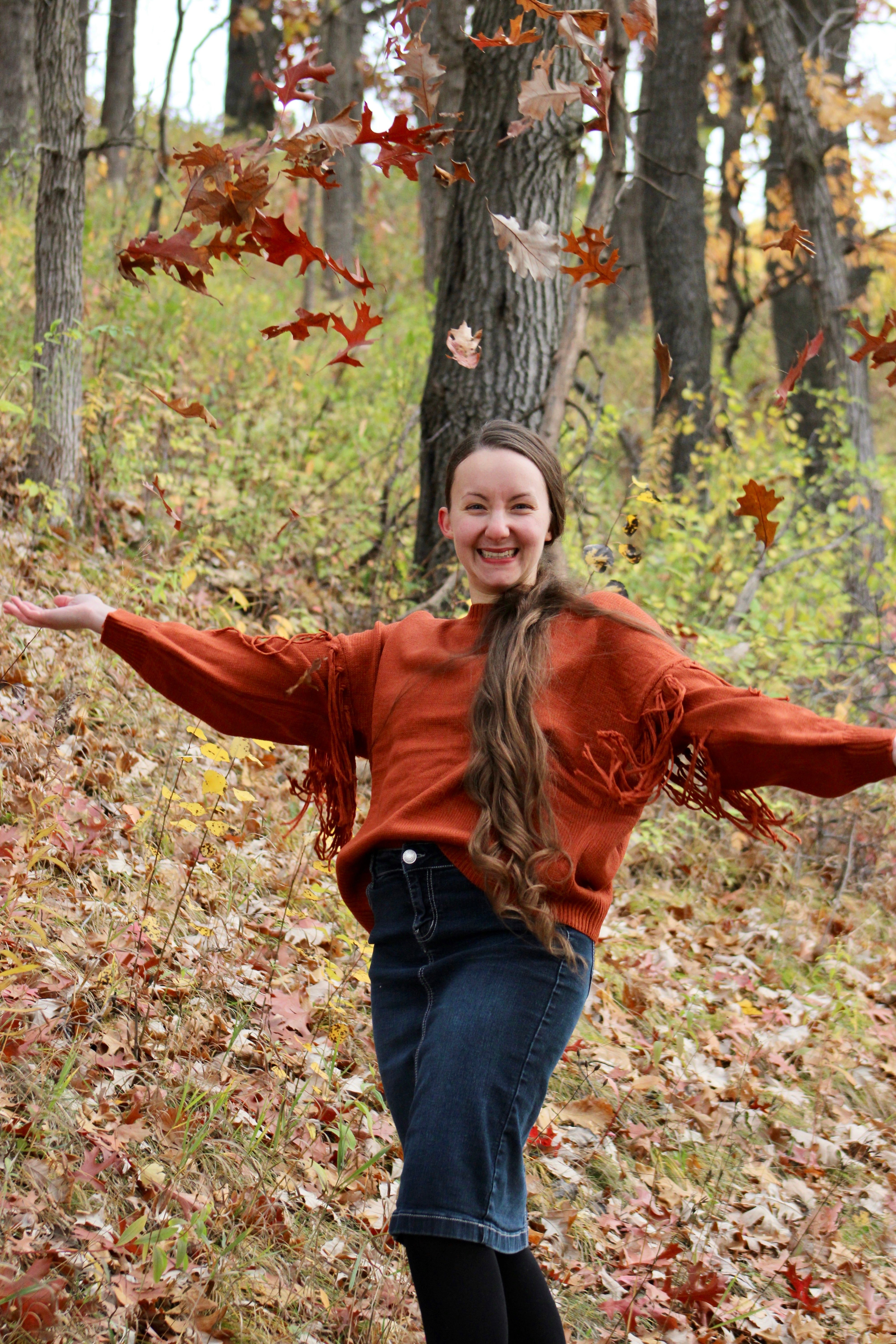 Burnt orange crew neck sweater hotsell