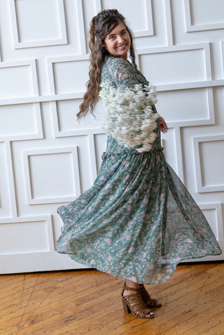 Eucalyptus Floral Maxi Dress