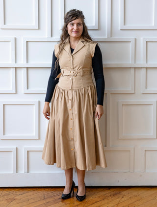 Taupe Button Up Trench Coat Dress