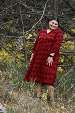 Load image into Gallery viewer, Burgundy Holly Berry Plus Midi Dress
