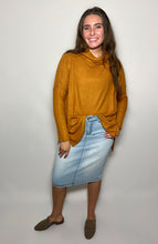 Load image into Gallery viewer, Burnt Orange Waffle Knit Turtleneck Sweater
