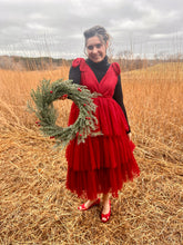 Load image into Gallery viewer, Dark Red Tulle Holiday Jumper Dress

