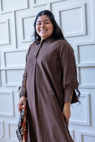 Classic Chocolate Brown Shirt Dress