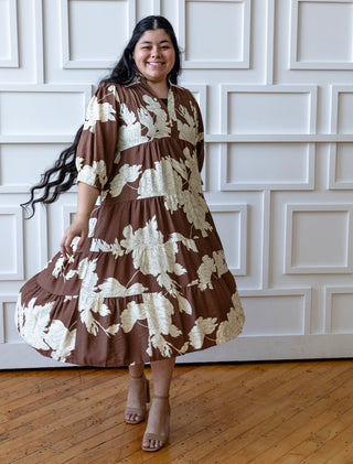 Autumn Has Arrived Brown Floral Tiered