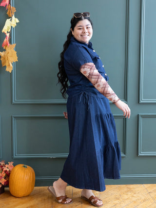 Dark Denim Skirt and Top Matching Set