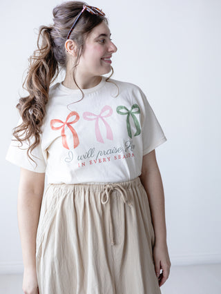 I Will Praise Him Bow T-shirt