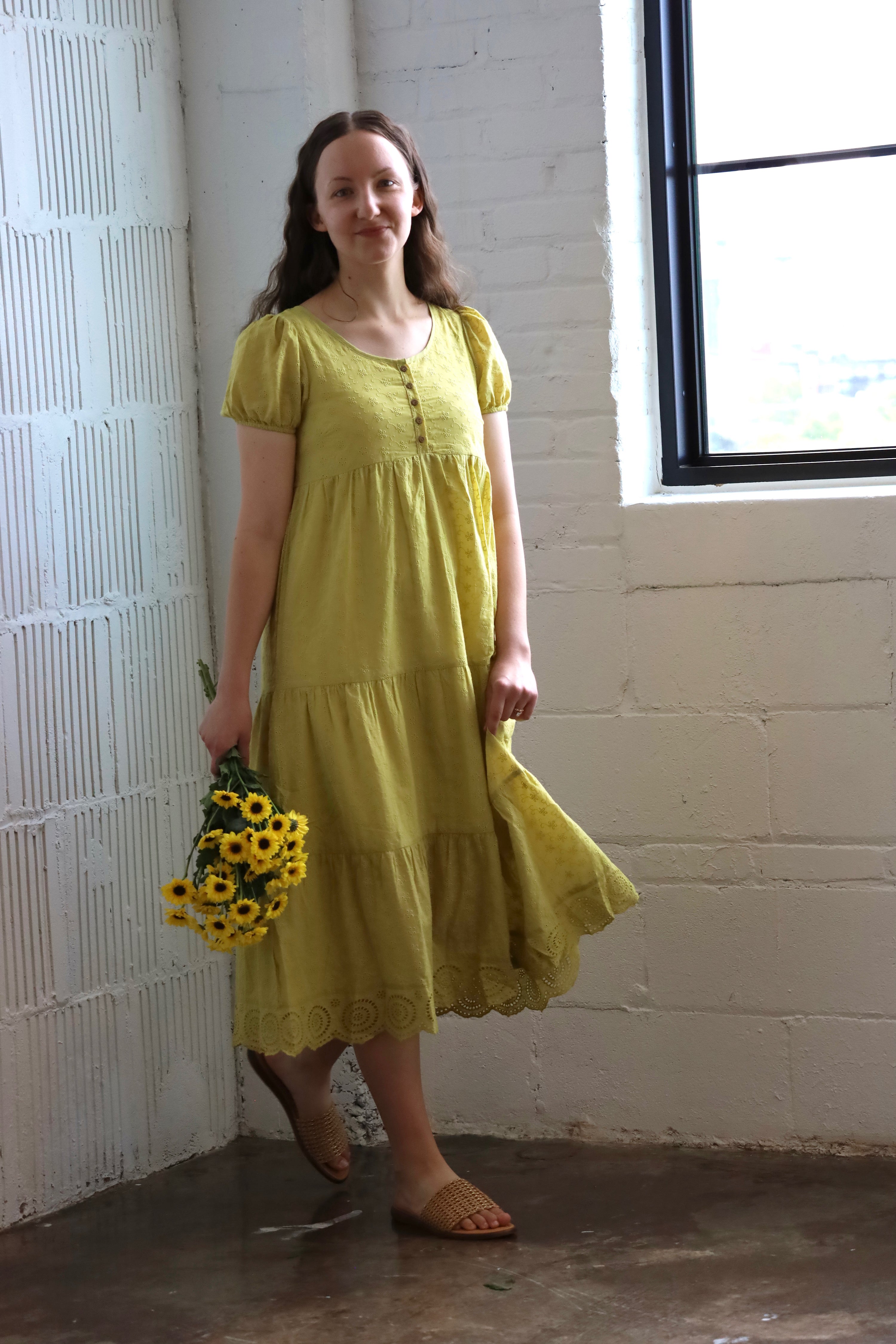 Bright Avocado Green Eyelet Midi Dress Wild & Free Boutiques Bright Avocado Green Eyelet Midi Dress Wild & Free Boutiques