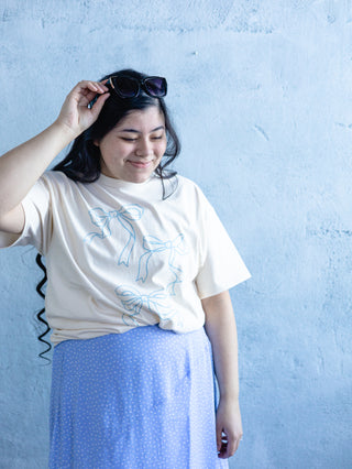 Blue Bow Oversized T-shirt