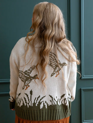 Whimsical Bird Fall Cardigan