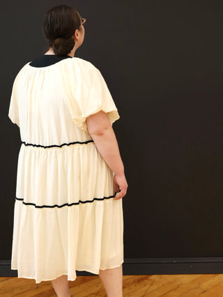 Ivory and Black Bow Dress