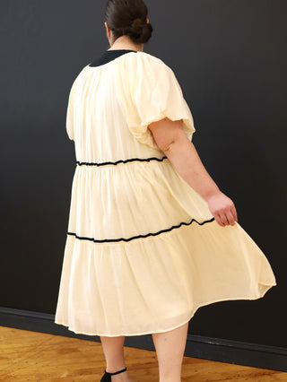 Ivory and Black Bow Dress