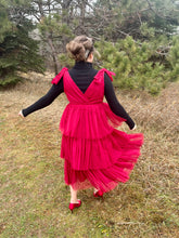 Load image into Gallery viewer, Dark Red Tulle Holiday Jumper Dress

