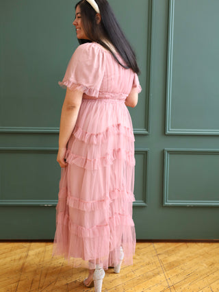 Dusty Lavender Tulle Maxi Dress