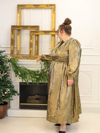 Gold Shimmer Maxi Dress