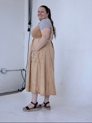 Khaki Everyday Mineral Wash Jumper Dress