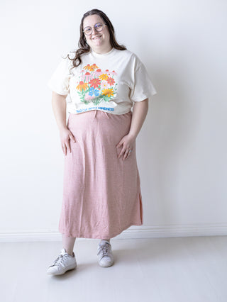 Pink Pastel Knit Drawstring Skirt