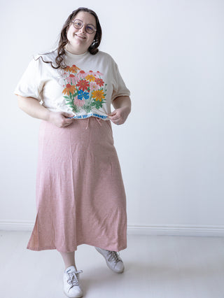 Pink Pastel Knit Drawstring Skirt