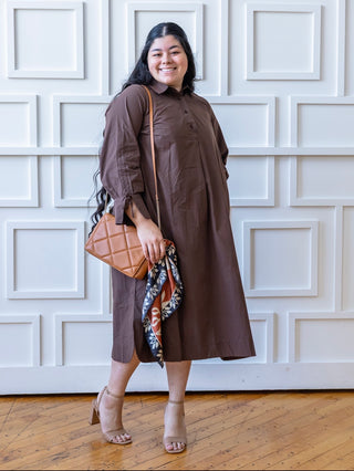 Classic Chocolate Brown Shirt Dress