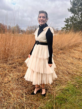 Load image into Gallery viewer, Buttercream Champaign Tulle Holiday Jumper Dress
