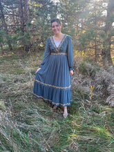 Load image into Gallery viewer, Teal Embroidered Fiesta Maxi Dress
