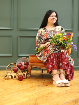 Countryside Fall Floral Midi Dress