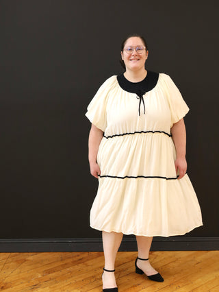 Ivory and Black Bow Dress