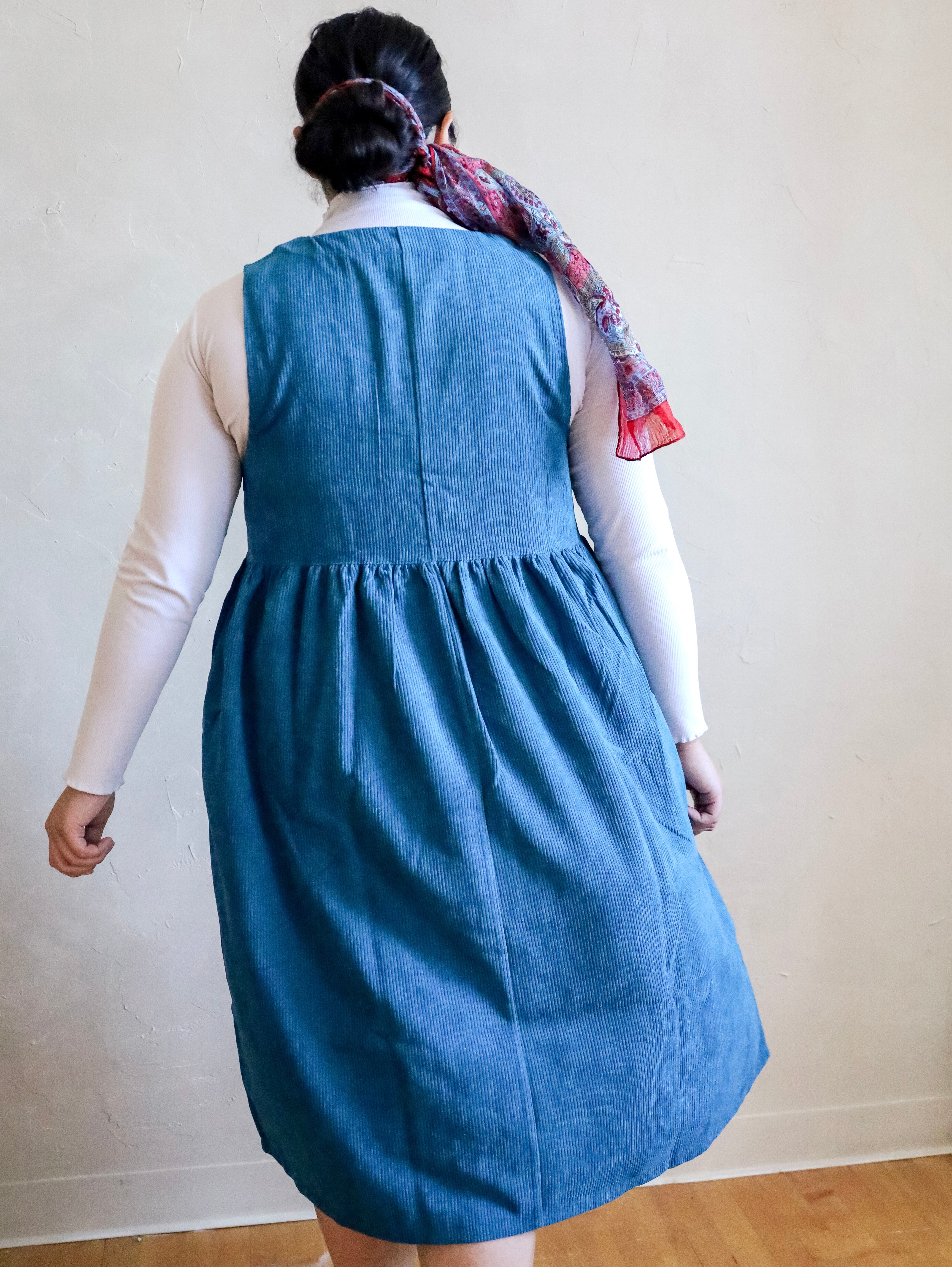 modest denim jumper dress Women's Denim Pintuck Jumper - Blue Denim - XL