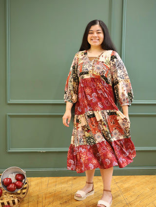 Countryside Fall Floral Midi Dress