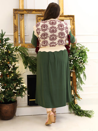 Olive Green Asymmetrical Stitch Maxi Dress