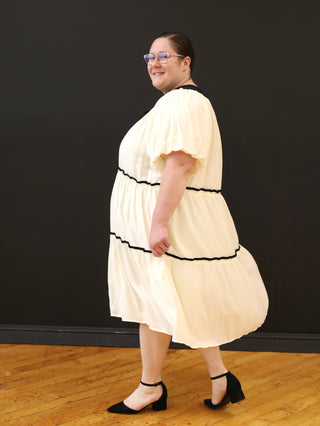 Ivory and Black Bow Dress