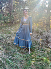 Load image into Gallery viewer, Teal Embroidered Fiesta Maxi Dress
