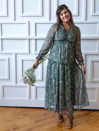Eucalyptus Floral Maxi Dress