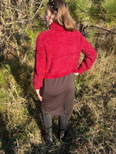 Load image into Gallery viewer, Cranberry Chenille Turtleneck Sweater
