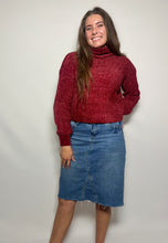 Load image into Gallery viewer, Cranberry Chenille Turtleneck Sweater
