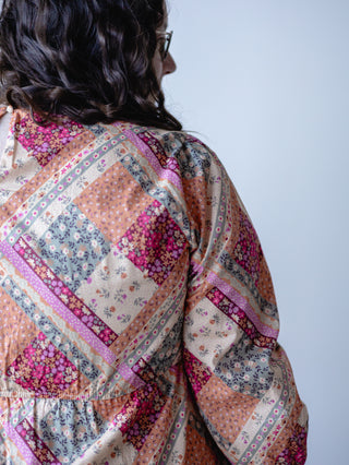 Flower Patchwork Midi Dress