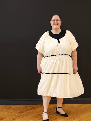 Ivory and Black Bow Dress